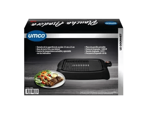 Plancha Asadora Umco Grill 1000w Base De Tacto Frío 0616 - Imagen 4