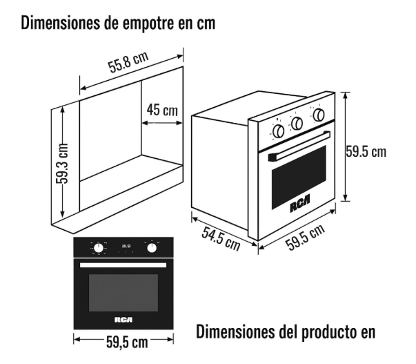 Horno Empotrable A Gas Rca 70 Litros Gb-67erc-bc22iit - Imagen 4