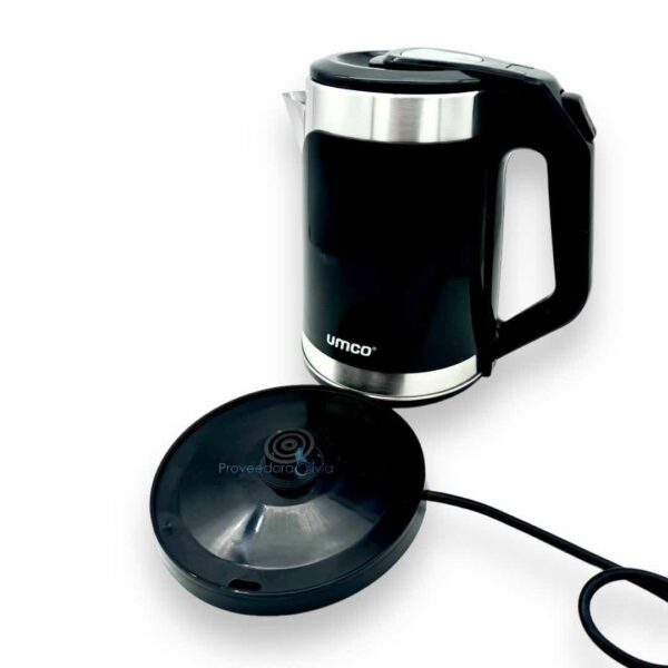 Hervidor de agua Umco 1.8 litros negra acero inoxidable 1000w 5525 - Imagen 2
