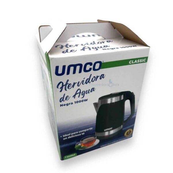Hervidor de agua Umco 1.8 litros negra acero inoxidable 1000w 5525 - Imagen 3