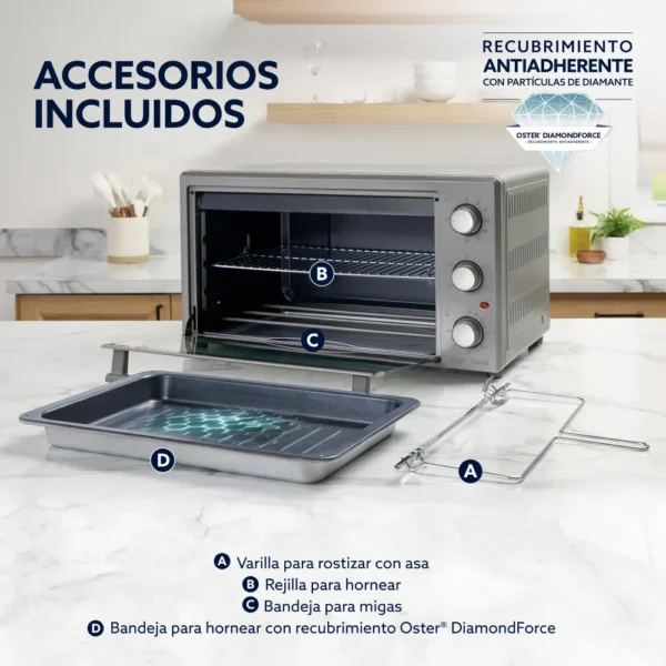 Horno Tostador Oster® 60 Litros Rotisserie Tssttv60mns - Imagen 5