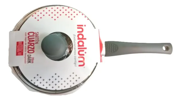 Sarten Cuarzo Dark Indalum Para Inducción  20cm Con Tapa