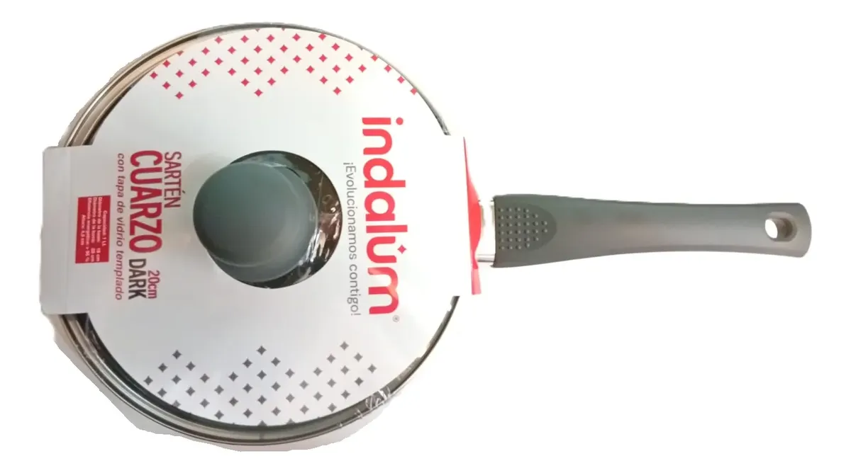 Sarten Cuarzo Dark Indalum Para Inducción 20cm Con Tapa