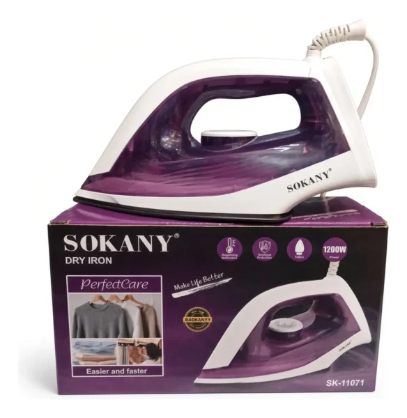 Plancha De Ropa Seca Sokany Dry Iron 1200w Sk-11071 - Imagen 3