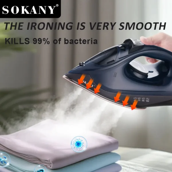 Plancha De Ropa Sokany Suela Cerámica 1600w Sk-11041 - Imagen 5