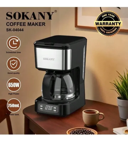 Cafetera Programable De 6 Tazas Electrica Sokany Sk-04044 - Imagen 4