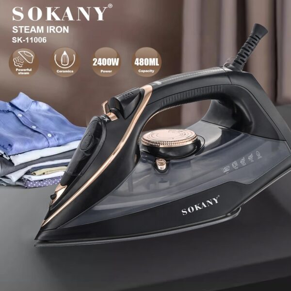 Plancha De Ropa Sokany Suela De Ceramica 2400w Sk-11006 - Imagen 4