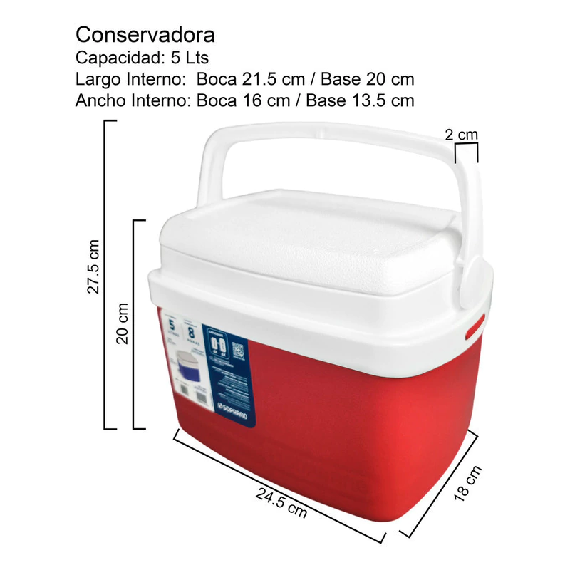 Cooler Conservadora Térmica 5 litros Soprano Portátil Camping Playa - Imagen 2