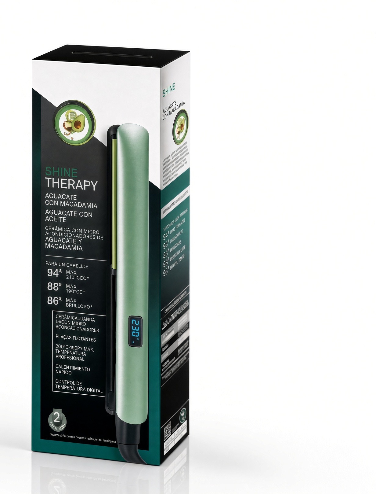 Plancha de Cabello cerámica avanzada, infusión de Aguacate y Macadamia - Imagen 3