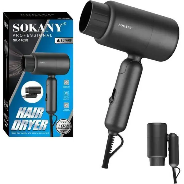Secadora De Pelo Plegable Sokany Portátil 1200w Sk-14028