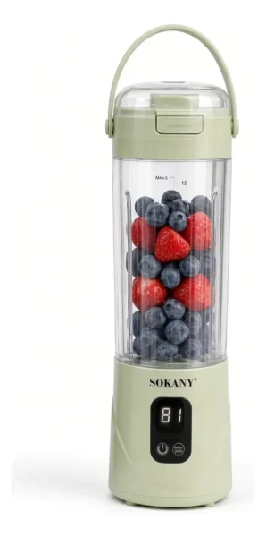 Licuadora Personal Vaso De Vidrio Recargable Usb Sokany 500ml Sk-01031 - Imagen 4