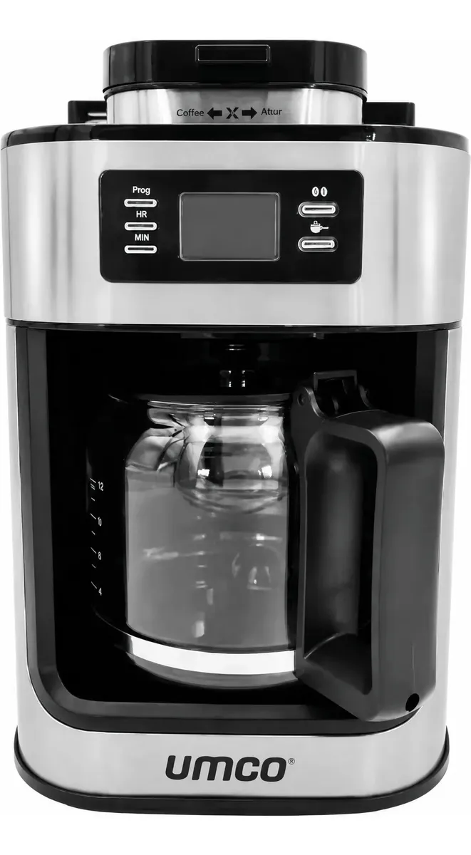 Cafetera Con Molino Umco 1 Litro 1050w Acero Inoxidable 0684