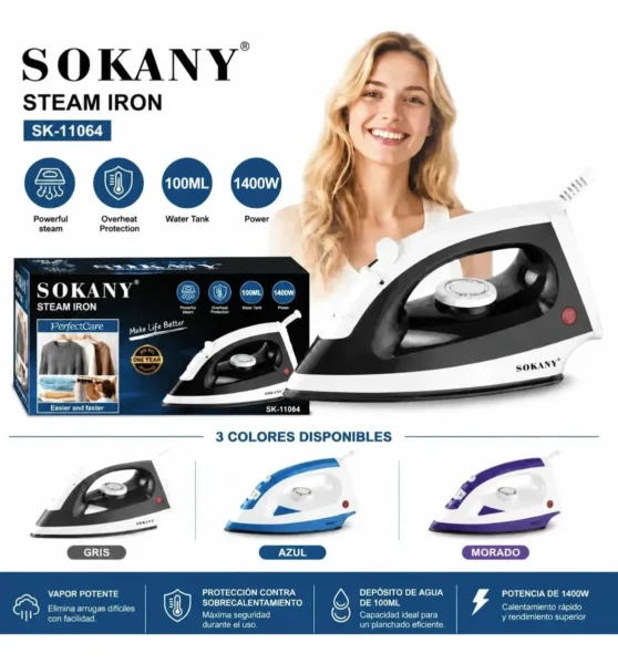 Plancha De Ropa Sokany 1400w Perfectcare Sk-11064