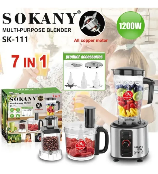 Licuadora Profesional 7 En 1 Procesador De Alimentos Sk-111 - Imagen 3