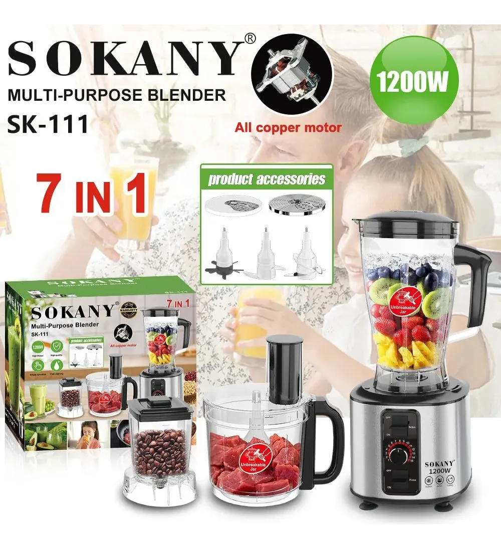 Licuadora Profesional 7 En 1 Procesador De Alimentos Sk-111 - Imagen 3