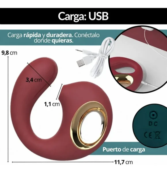 Vibrador En Forma De U Succionador Born To Feeling Sg0871 - Imagen 4