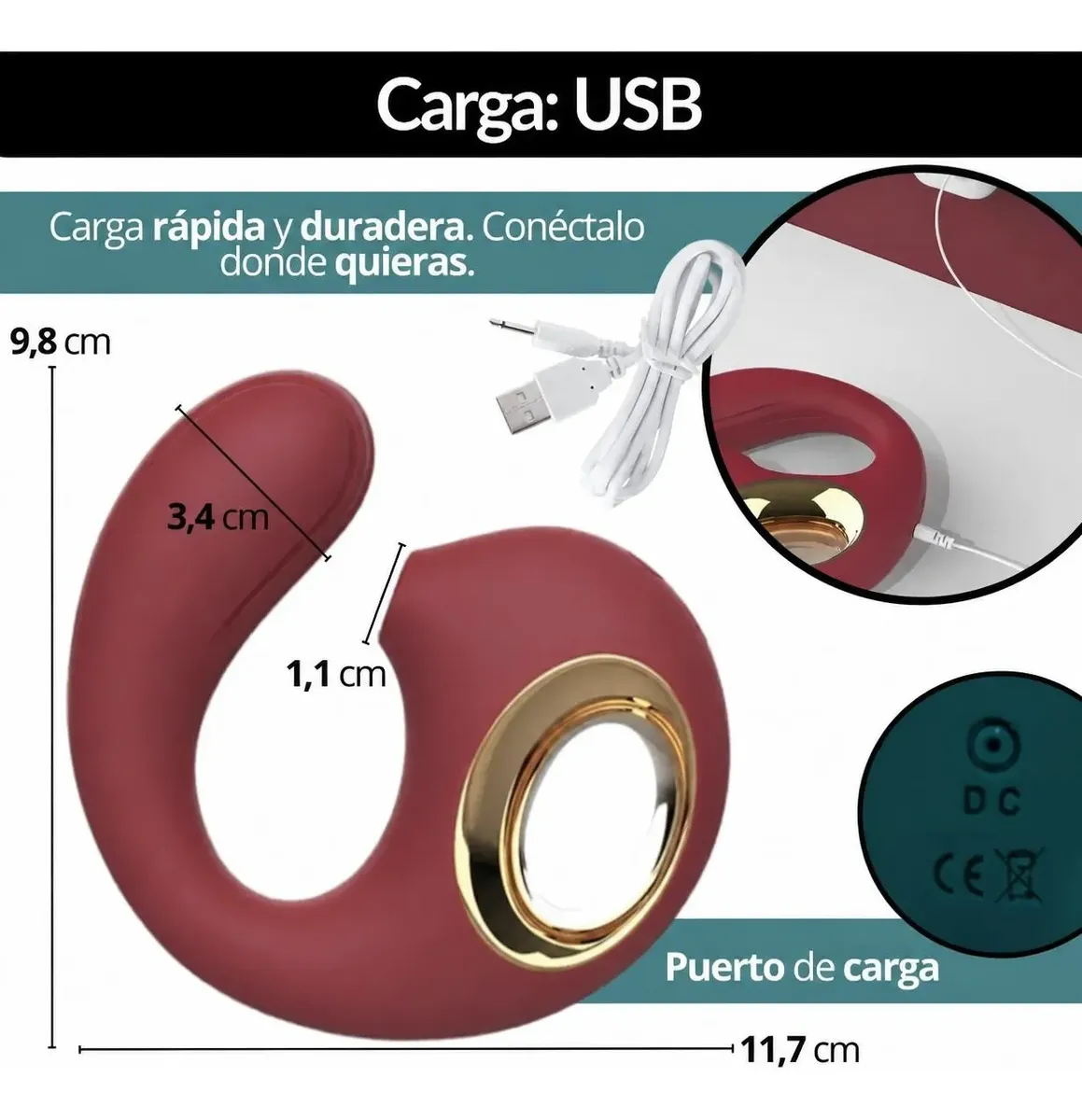 Vibrador En Forma De U Succionador Born To Feeling Sg0871 - Imagen 4